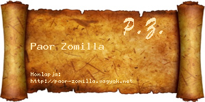 Paor Zomilla névjegykártya
